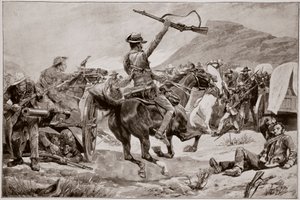 Bushmännens och nyzeeländarnas anfall mot boerkanonerna, nära Klerksdorp, 24 mars 1901 av Richard Caton Woodville junior